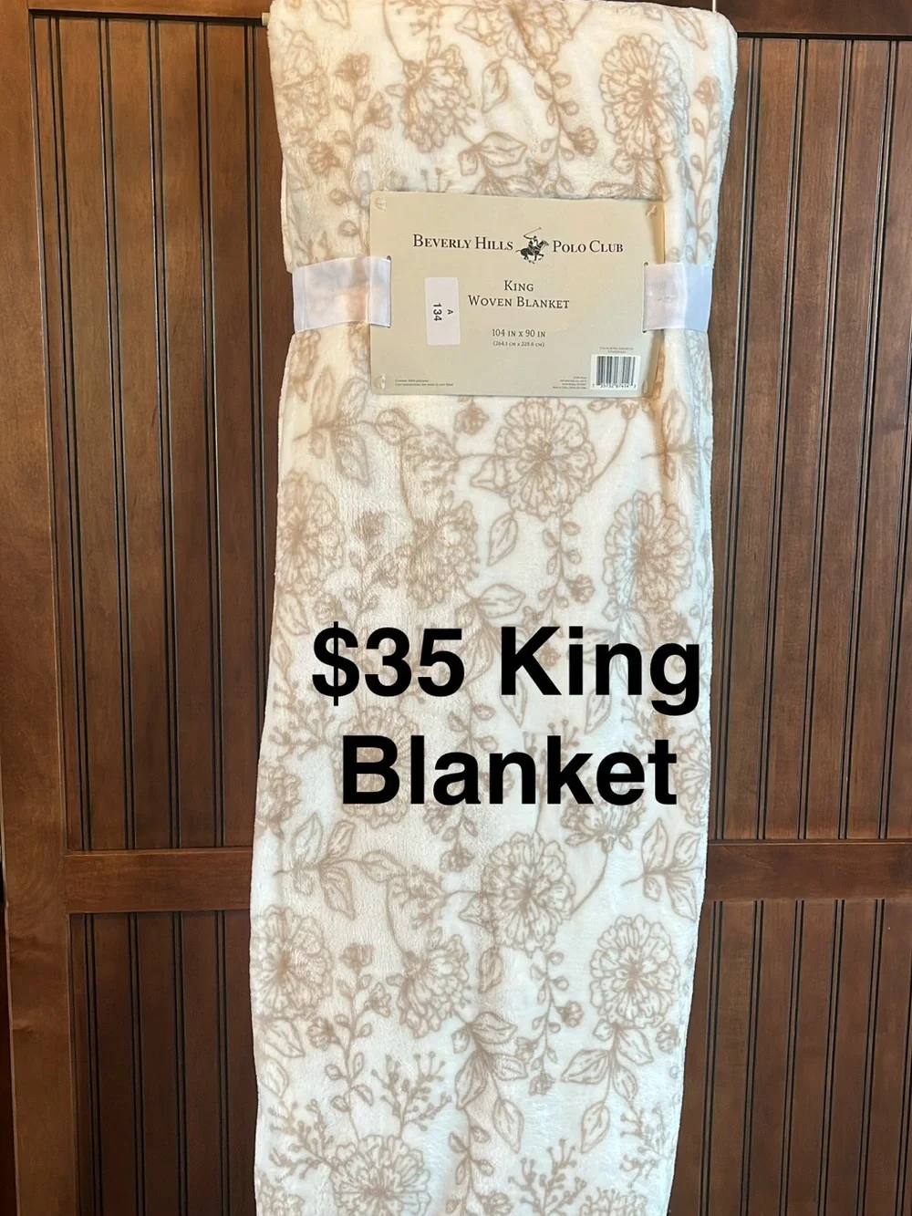 Beverly Hills Polo Club King Woven Blanket - Cream Floral